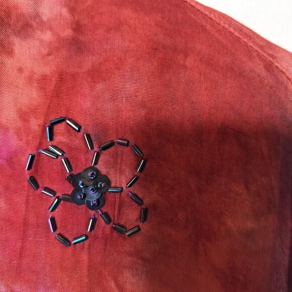 2 Of Us Tie Dye Button Up Shirt Beaded Flower Boho Hippie - Picture 12 of 14